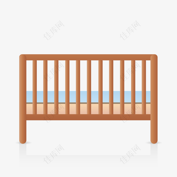 卡通婴儿床设计矢量图