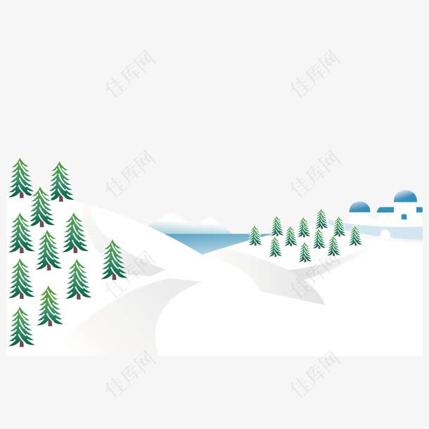 雪景雪松