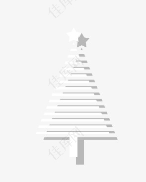白色圣诞树psd素材
