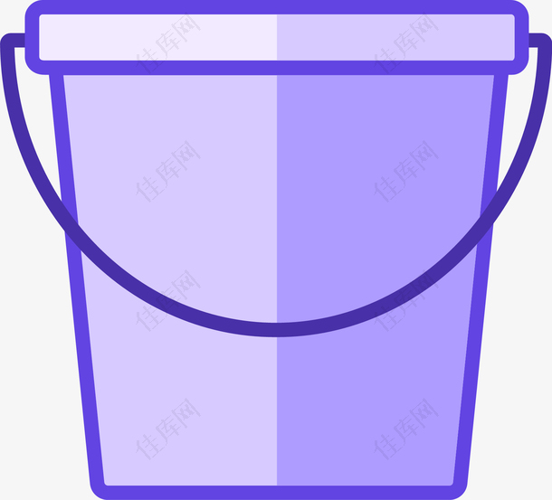 紫色手绘水桶元素