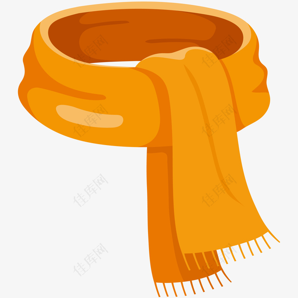 橙色围巾矢量插画