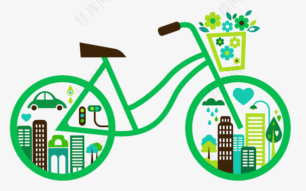 环保自行车矢量