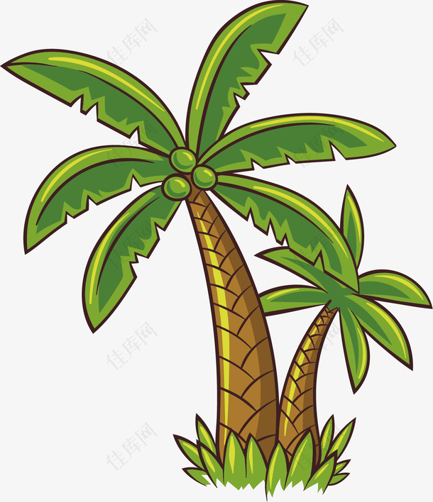 矢量图椰子树手绘