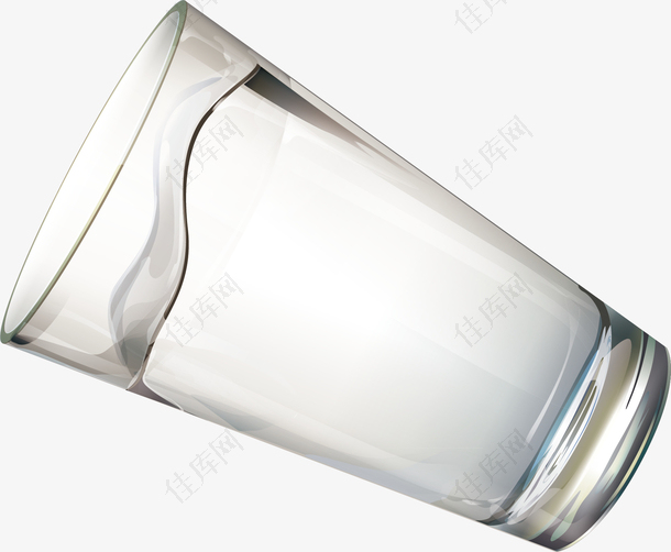 喝水透明干净杯子精美矢量