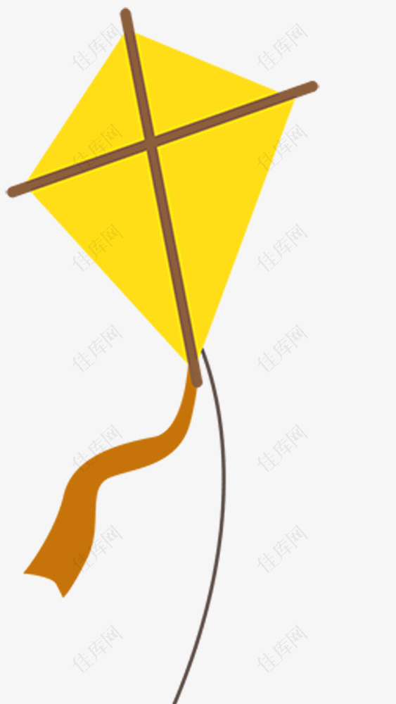 黄色手绘简约风筝