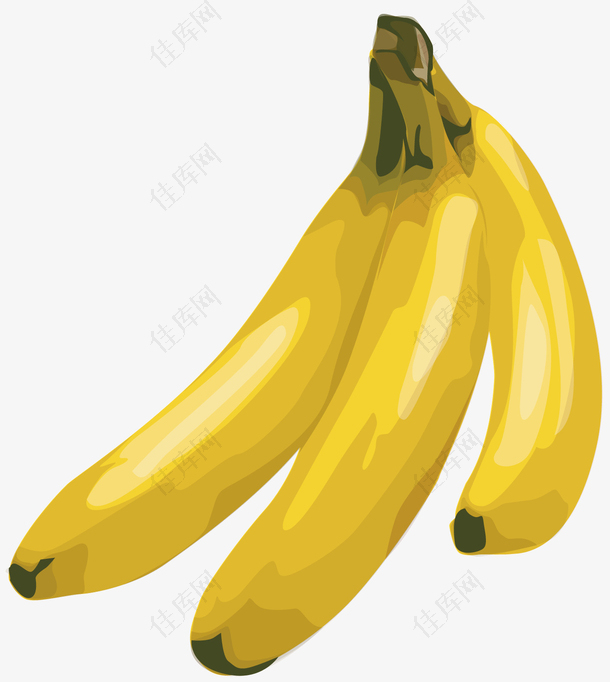 三个手绘香蕉