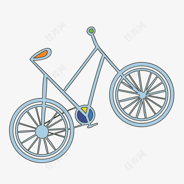 卡通单车自行车矢量图