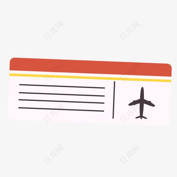 度假旅游飞机票元素明信片矢量素