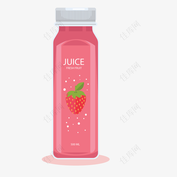 草莓果汁瓶装设计