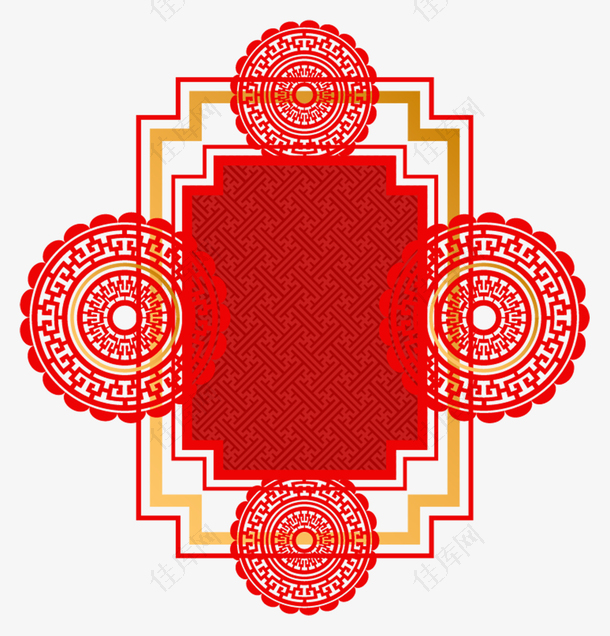 红色中国风新年边框装饰