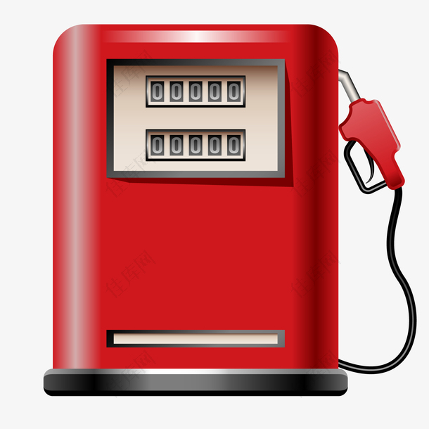 卡通红色的加油站机器设计