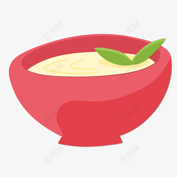 红色碗里的汤食物设计