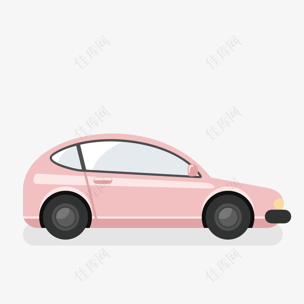 可爱粉色设计轿车