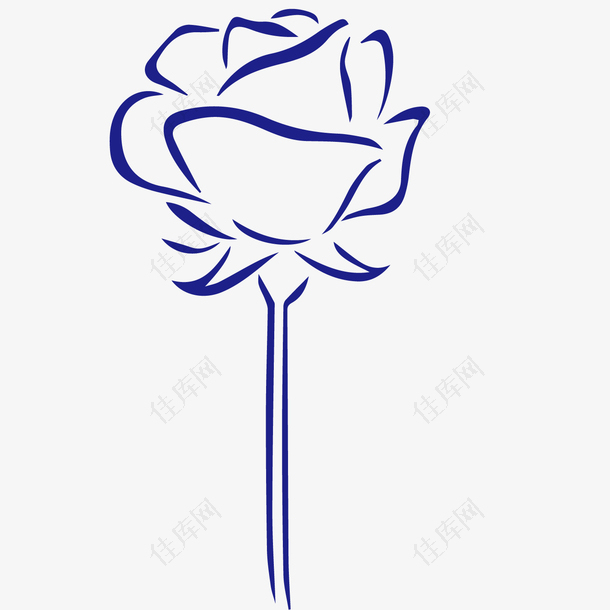 手绘玫瑰花标识设计素材