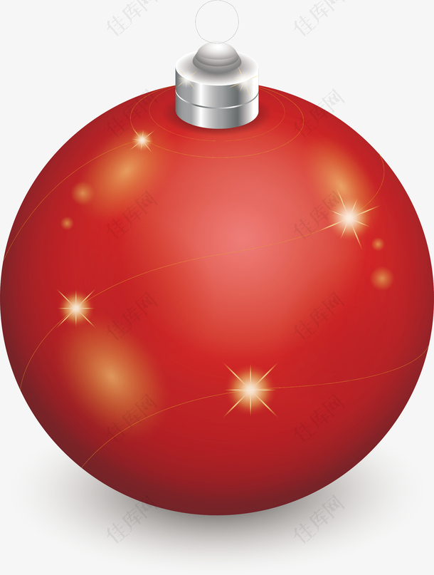 圣诞红色装饰球免抠素材