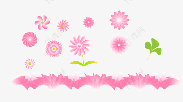 卡通花粉色装饰漂浮