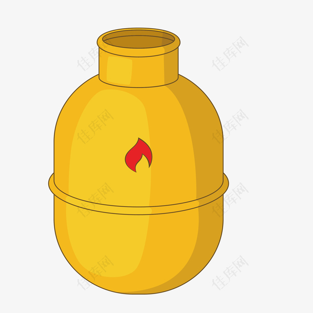 黄色卡通煤气罐设计