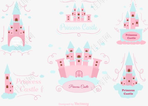 矢量图粉色城堡