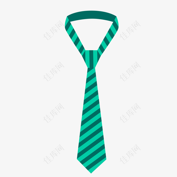 矢量手绘扁平条纹领带
