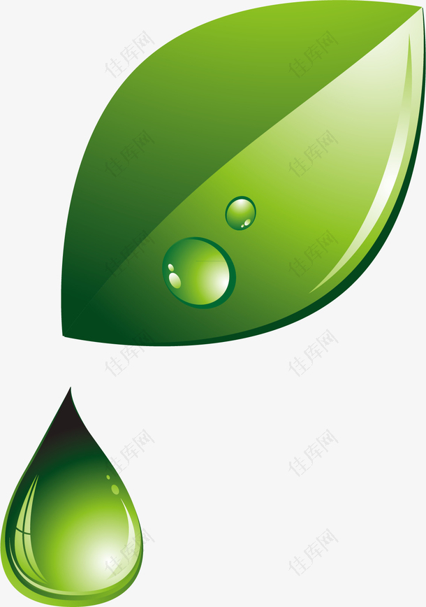 水滴与叶子素材图片