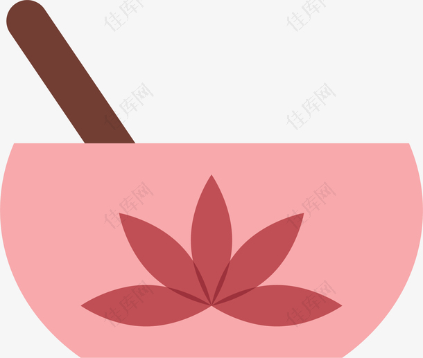 莲花标志粉色面膜碗