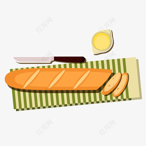 卡通美食西餐面包矢量素材