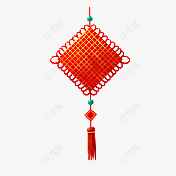喜庆新年春节中国结红色