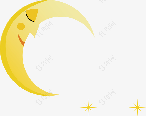 矢量图睡觉的月亮