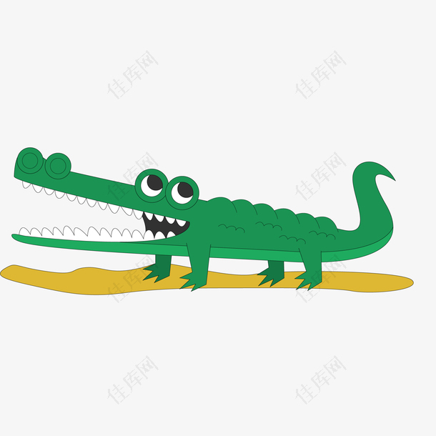 扁平化鳄鱼动物设计