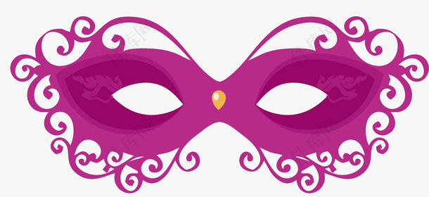 紫红色蕾丝花边面具