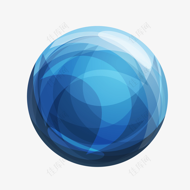 蓝色质感科技矢量球体