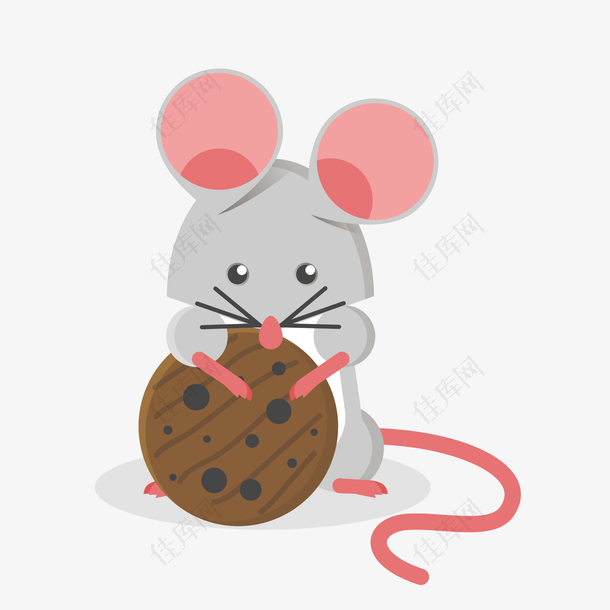 灰色可爱设计的老鼠