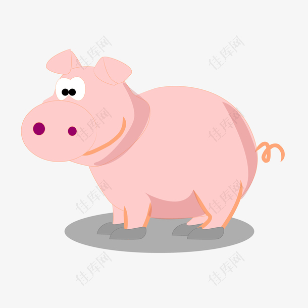 卡通粉红色的小猪设计