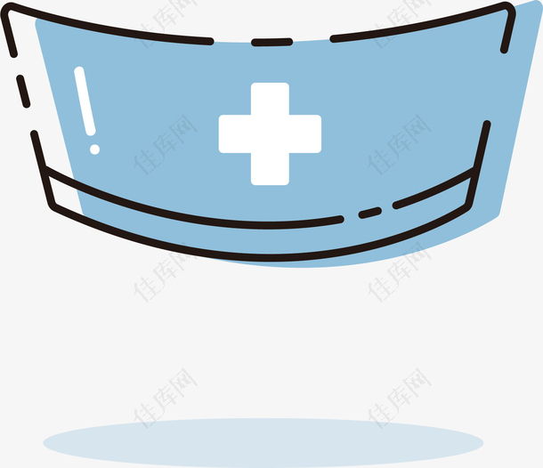 矢量图蓝色护士帽