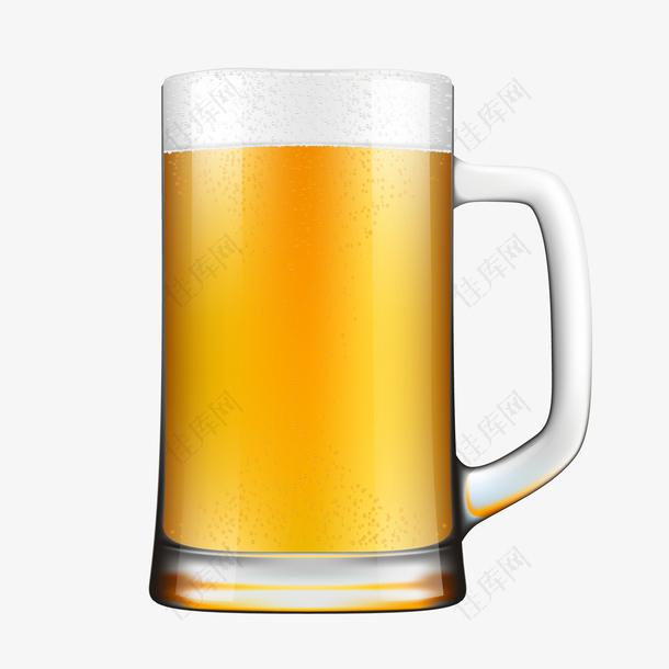 黄色圆柱啤酒美食元素