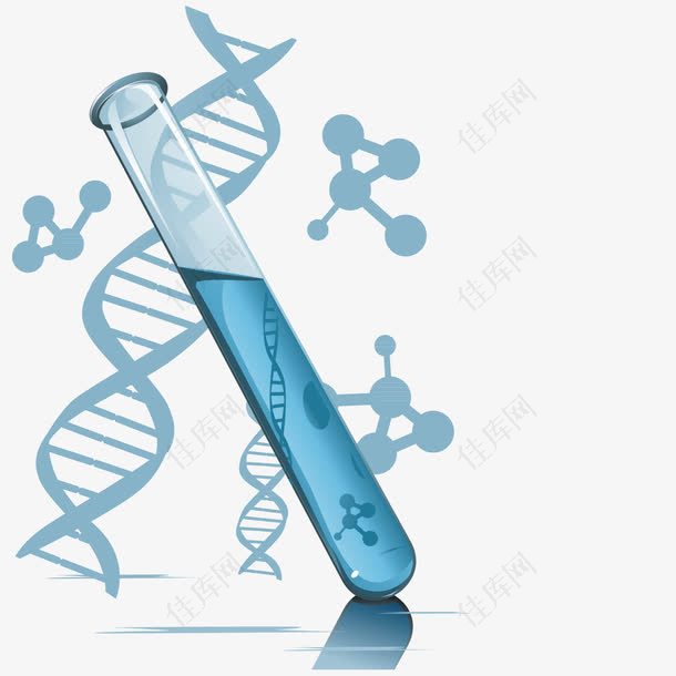 物理蓝色基因科技试管矢量图