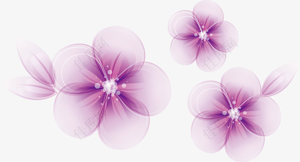 水彩花朵矢量图