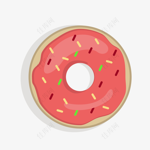 彩色圆弧甜甜圈美食元素