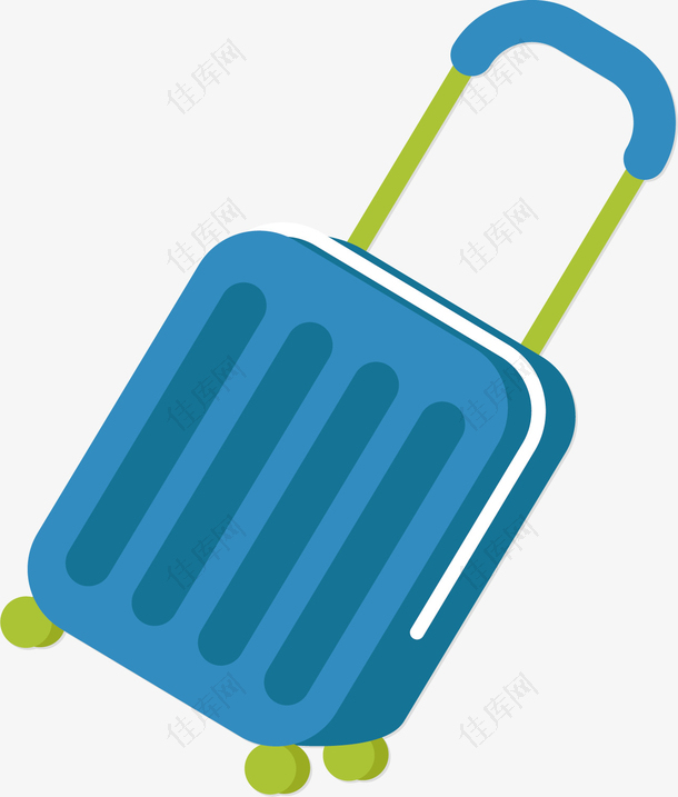 矢量图蓝色的行李箱
