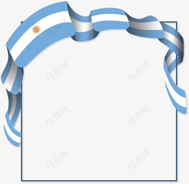 阿根廷国旗花纹丝带