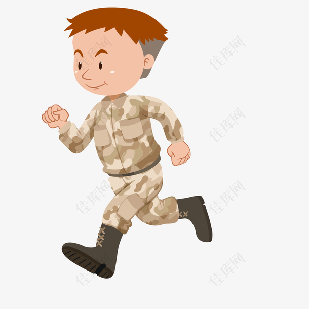 奔跑的军人人物设计