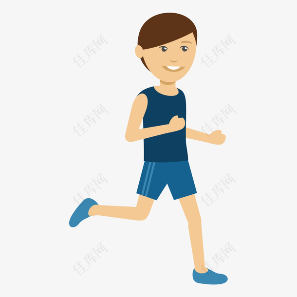 全民健身日跑步人物插画