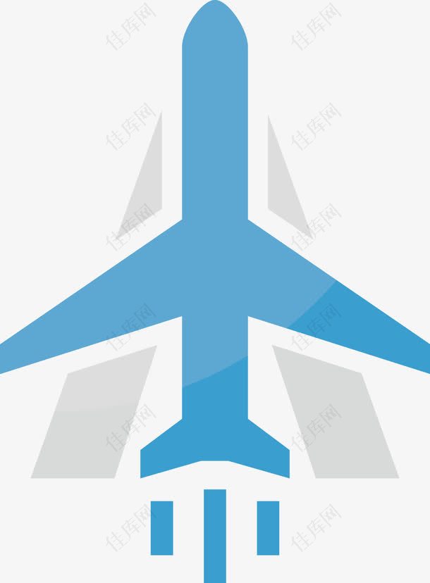 矢量创意设计蓝色飞机大图