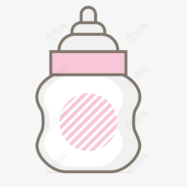 奶瓶粉色装饰素材图案