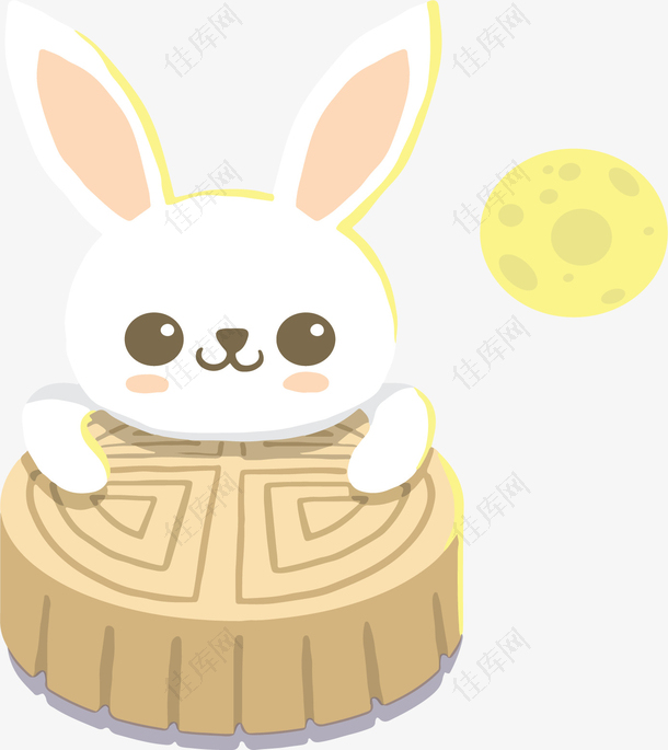 可爱卡通月饼兔子