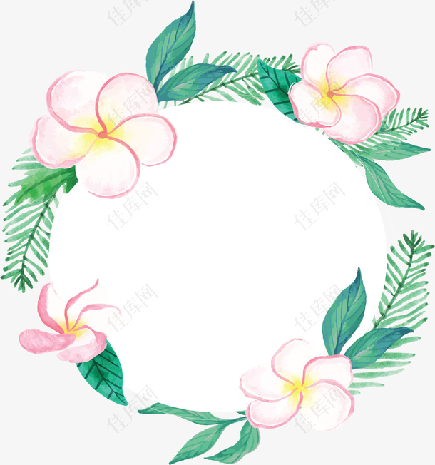 粉色花朵夏天标题框