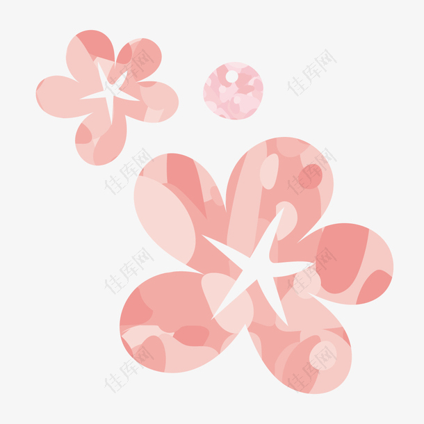 水彩手绘粉红色花朵图片