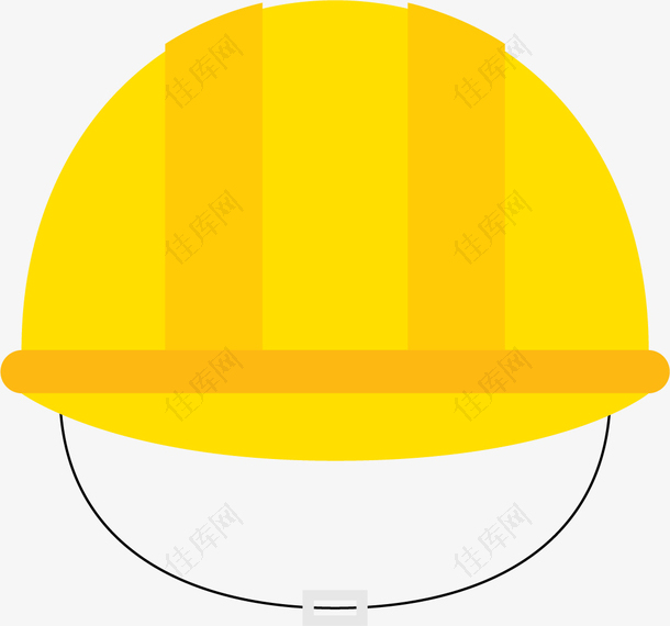 黄色矢量安全头盔