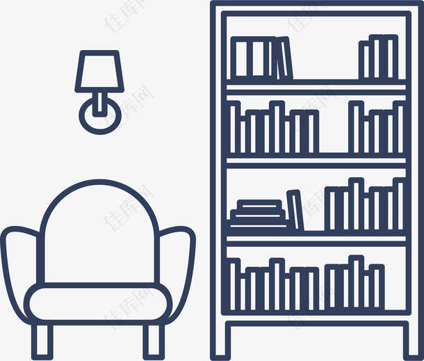 客厅设计书架沙发