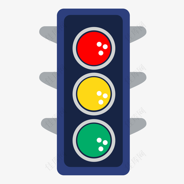 灰色圆角交通信号灯交通类图标